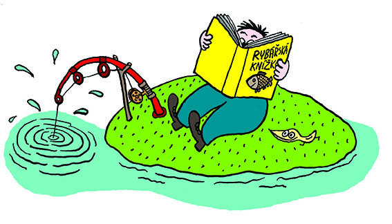 Dobová rybářská ilustrace